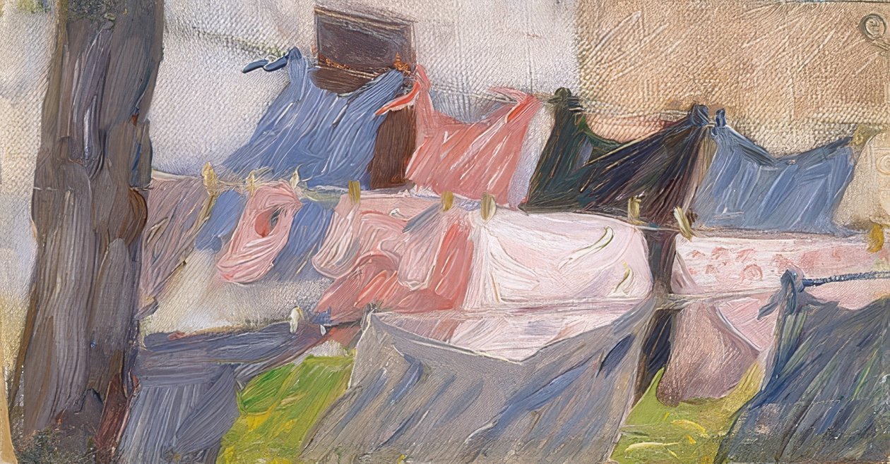 随风飘扬的衣物 作者 弗朗兹·马克（Franz Marc）