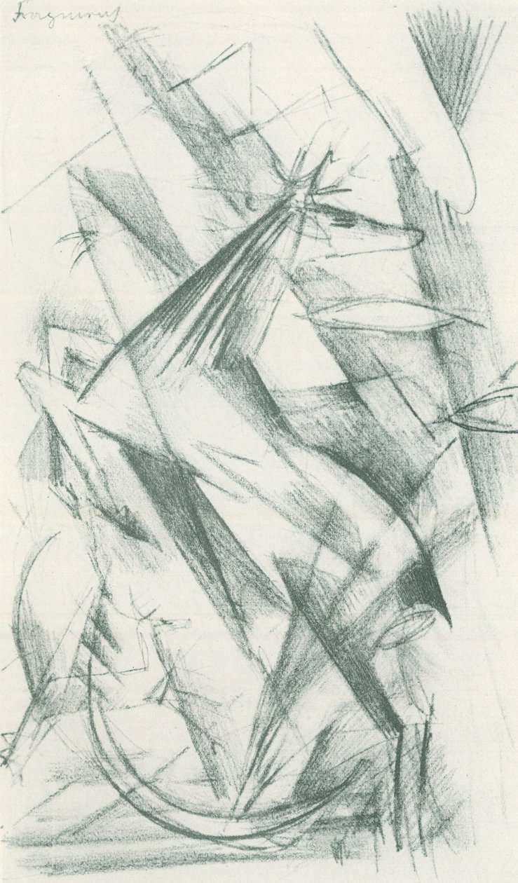 弗朗茨-马克 - 野外写生簿 - 第 22 张 作者 弗朗兹·马克（Franz Marc）