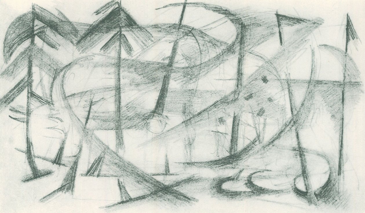 弗朗茨-马克 - 野外写生簿 - 第 35 张 作者 弗朗兹·马克（Franz Marc）
