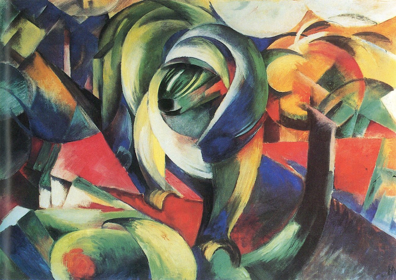 德语：Der Mandrill 山魈 作者 弗朗兹·马克（Franz Marc）
