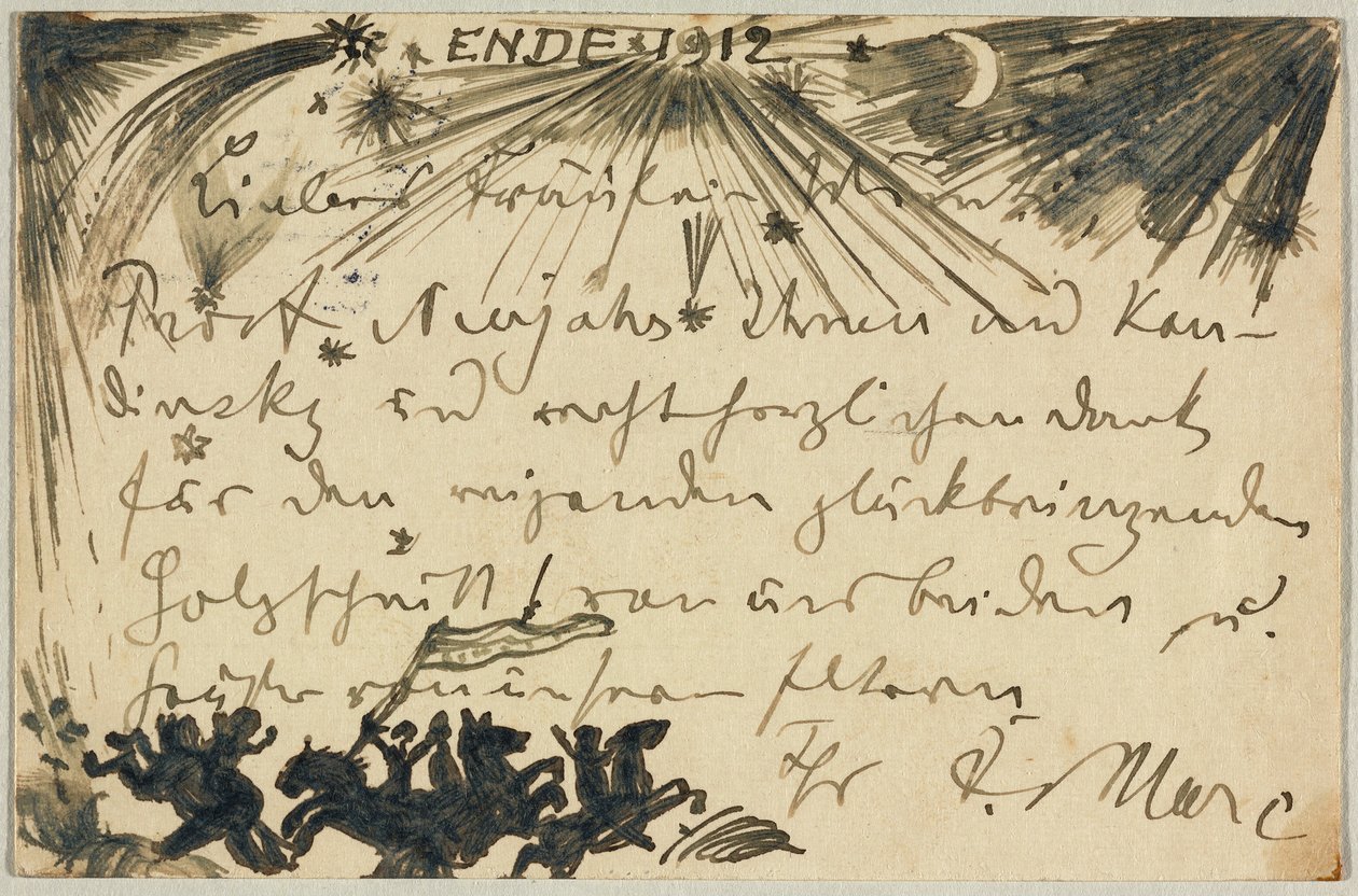 德语：新年贺词 作者 弗朗兹·马克（Franz Marc）