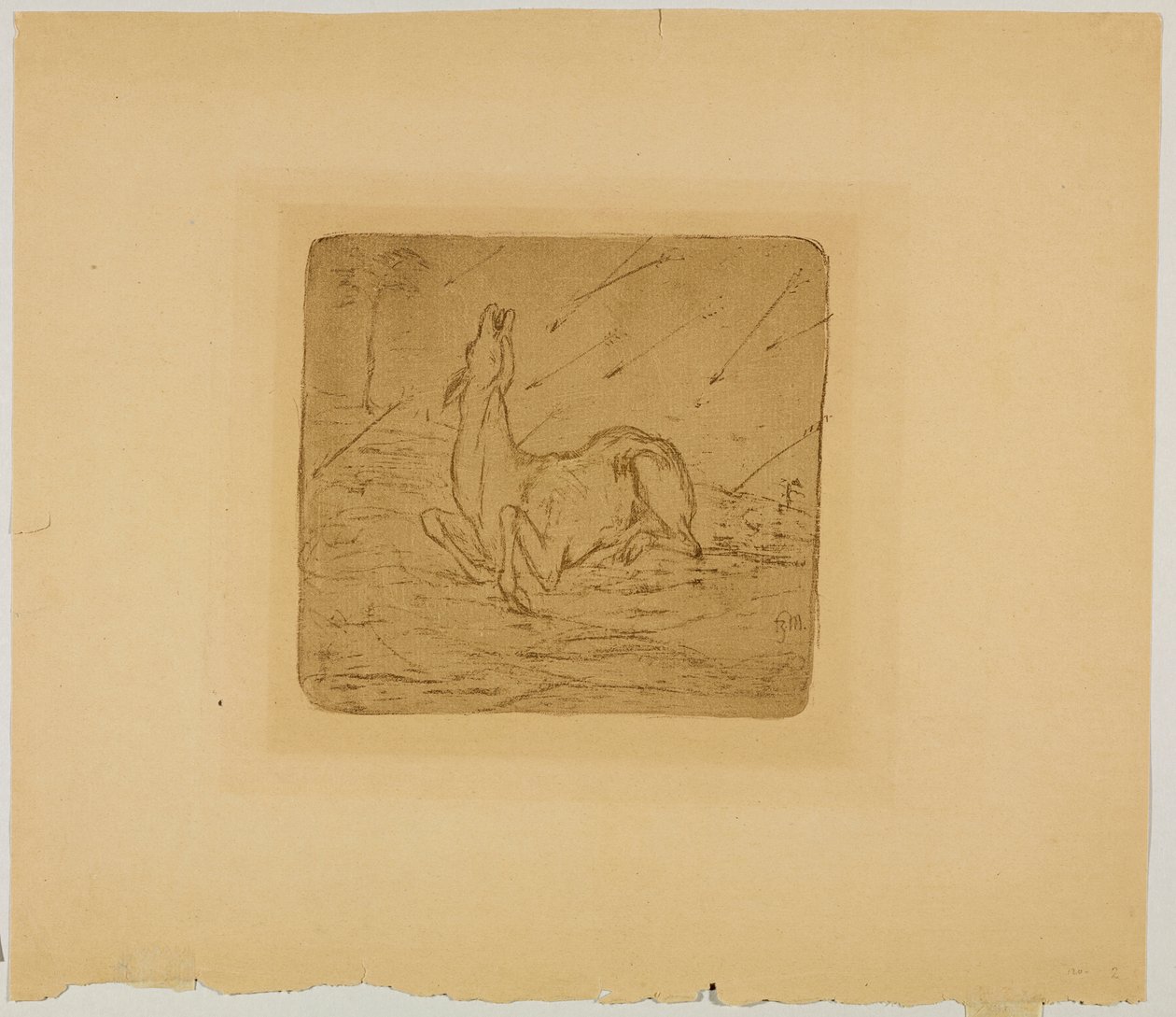 德语：垂死的鹿 作者 弗朗兹·马克（Franz Marc）