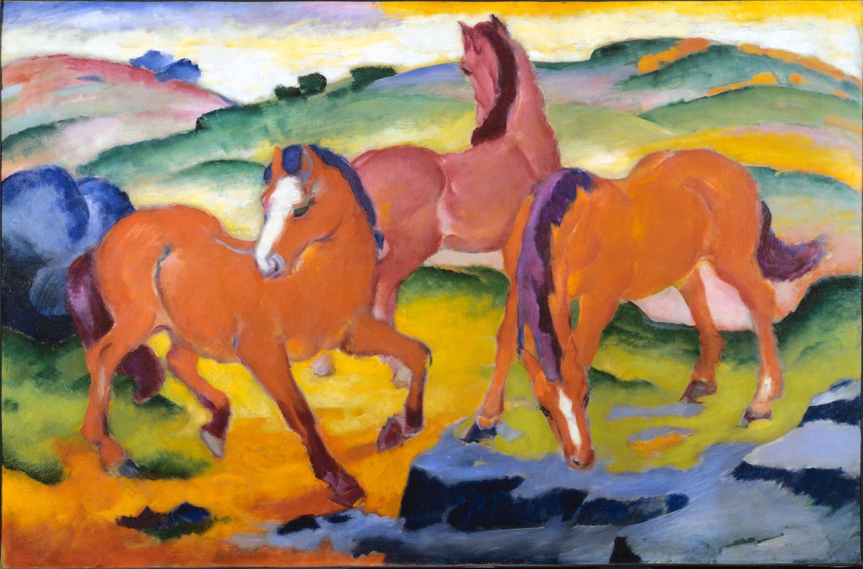 放牧的马 IV 作者 弗朗兹·马克（Franz Marc）