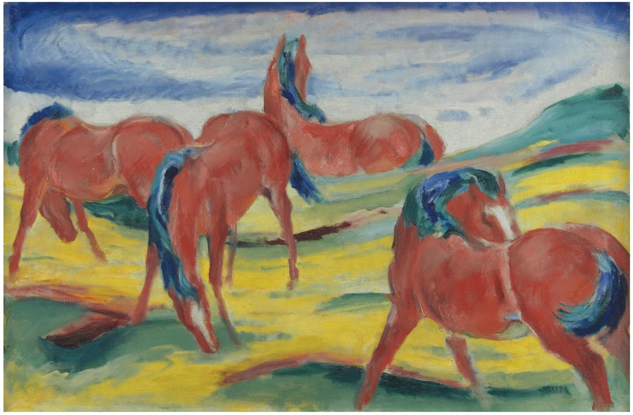 放牧马III，1910年 作者 弗朗兹·马克（Franz Marc）