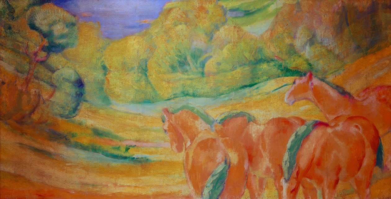 伟大的风景我（与红马的风景） 作者 弗朗兹·马克（Franz Marc）