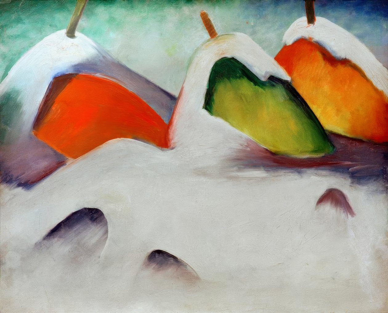 蹲在雪地里 作者 弗朗兹·马克（Franz Marc）