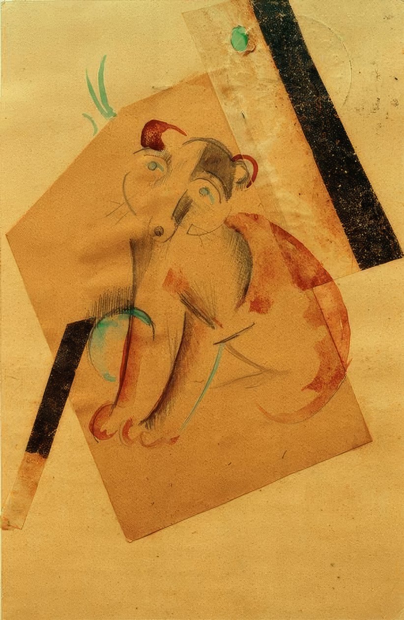 期待中的狗 作者 弗朗兹·马克（Franz Marc）