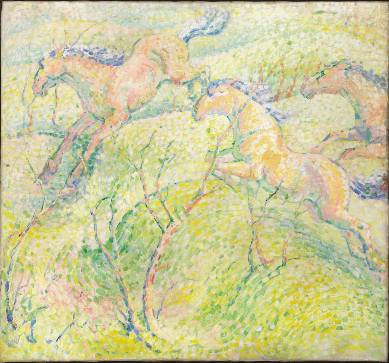 跳马，1910年 作者 弗朗兹·马克（Franz Marc）
