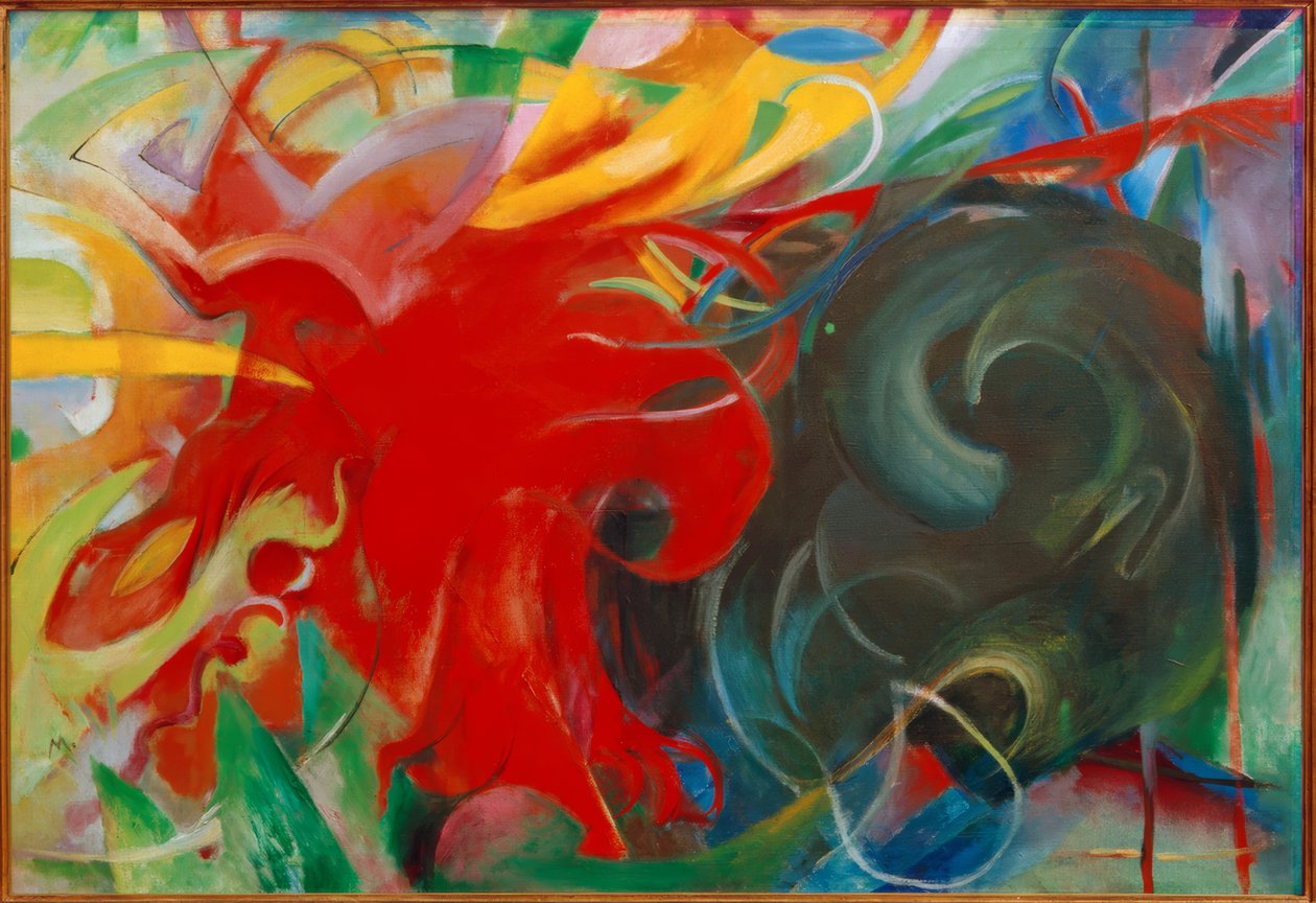 格斗形式（摘要形式I） 作者 弗朗兹·马克（Franz Marc）