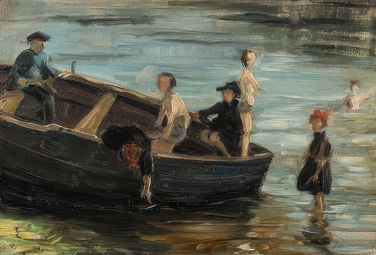 孩子们在船上。 1903年 作者 弗朗兹·马克（Franz Marc）