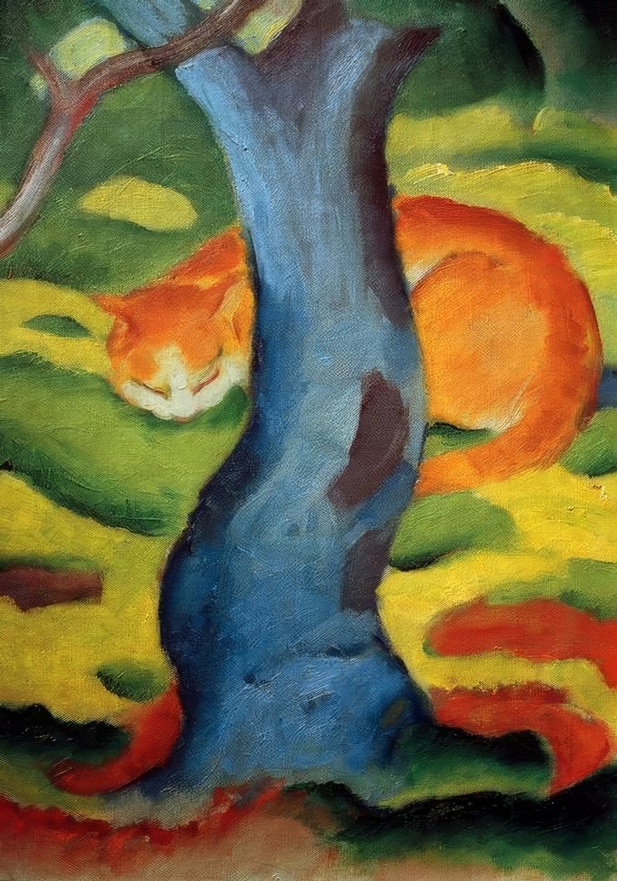 一个孩子的画像（树后面的猫） 作者 弗朗兹·马克（Franz Marc）