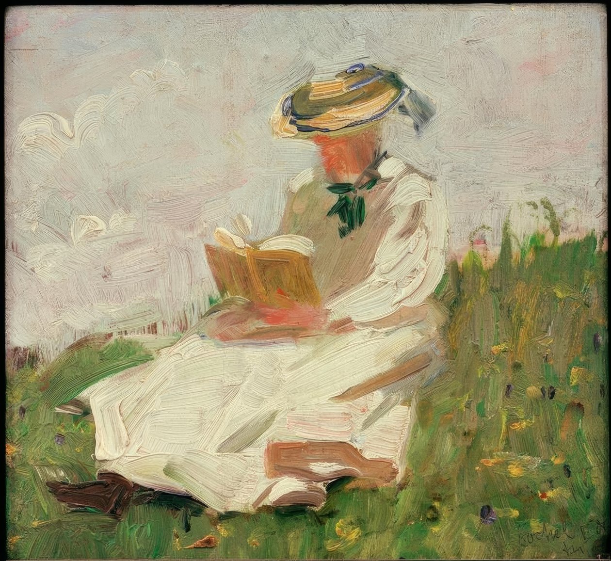 在乡下读书的女人 作者 弗朗兹·马克（Franz Marc）