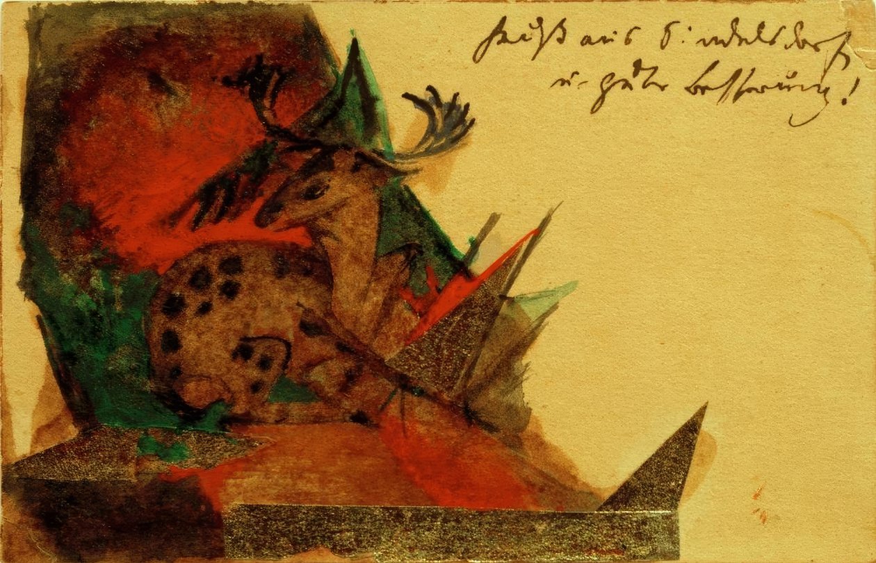 躺鹿 作者 弗朗兹·马克（Franz Marc）