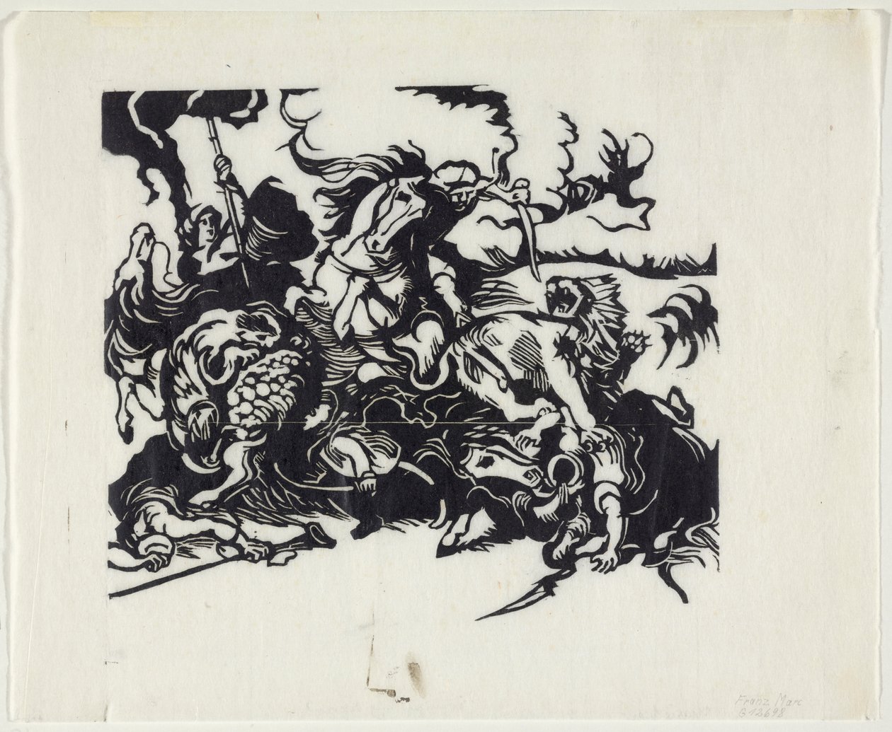 德拉克洛瓦狩猎狮子 作者 弗朗兹·马克（Franz Marc）