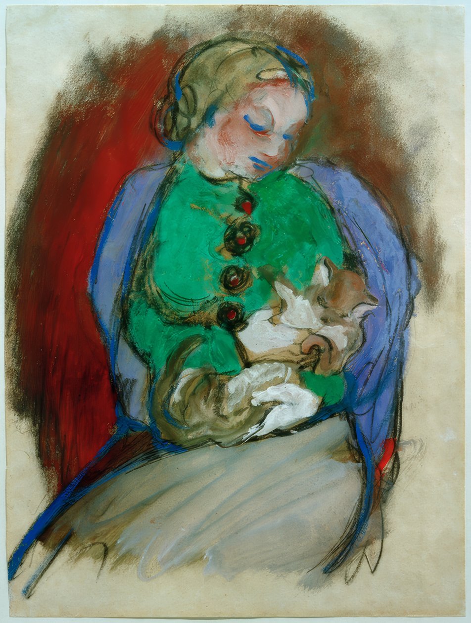 猫的女孩 作者 弗朗兹·马克（Franz Marc）
