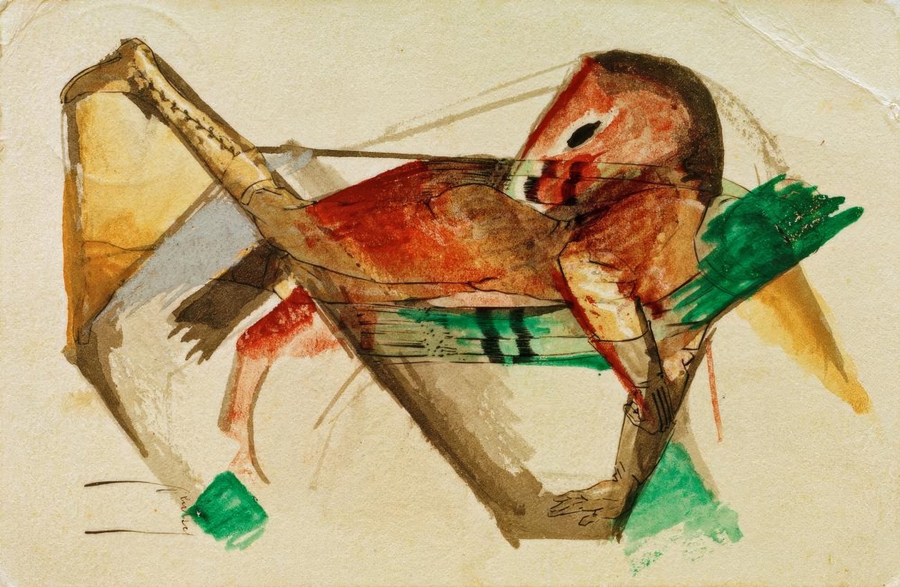 马在冷粉红 作者 弗朗兹·马克（Franz Marc）