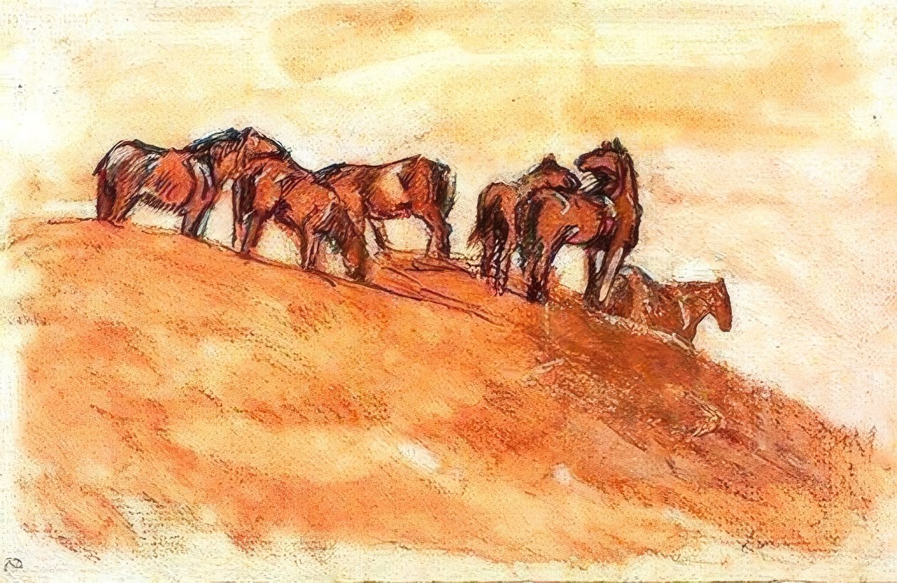 站在空中的马匹 作者 弗朗兹·马克（Franz Marc）