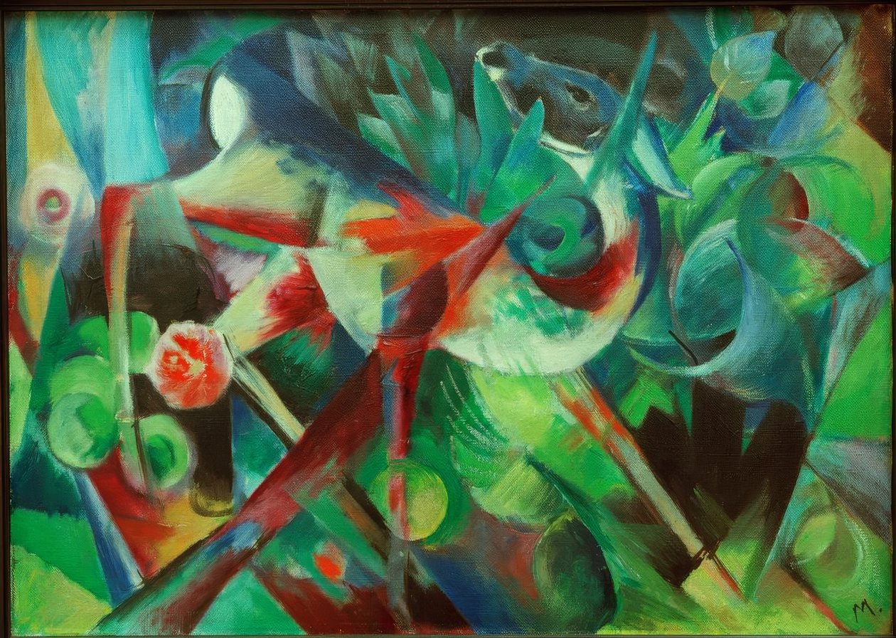 花园里的鹿 作者 弗朗兹·马克（Franz Marc）