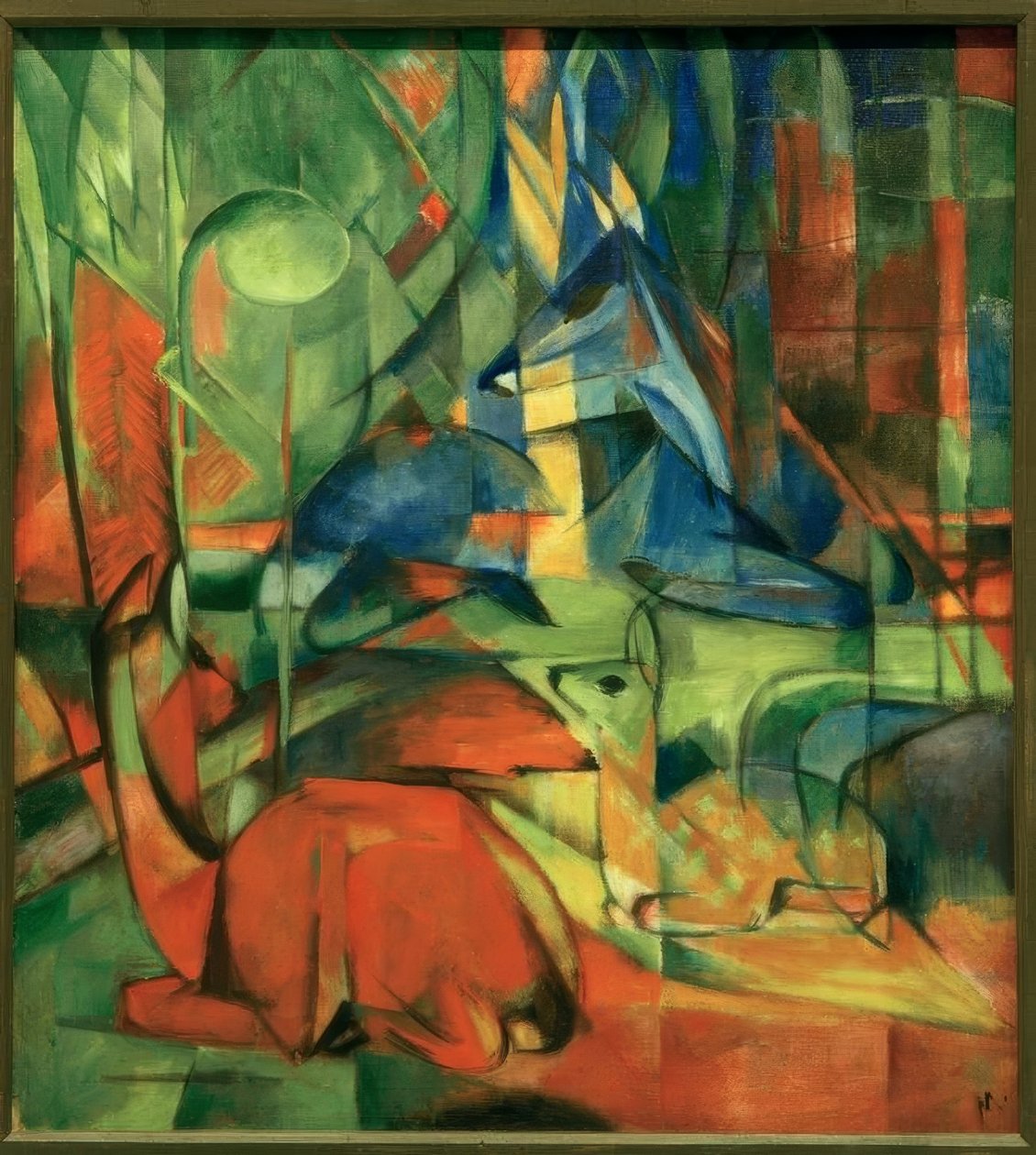 森林中的鹿二 作者 弗朗兹·马克（Franz Marc）