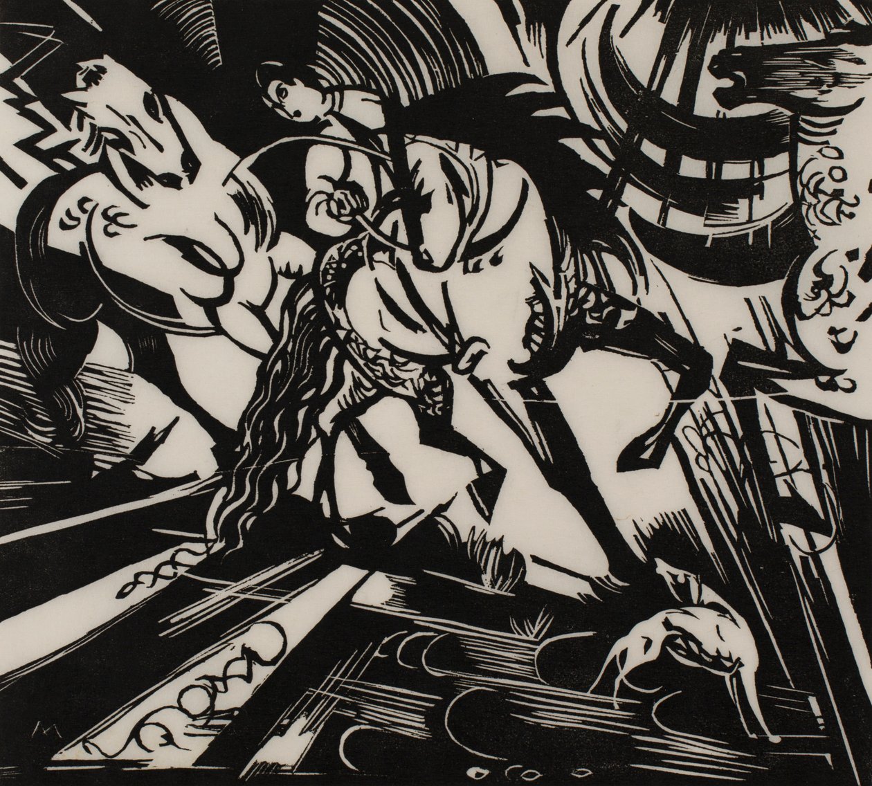 骑术学校 作者 弗朗兹·马克（Franz Marc）