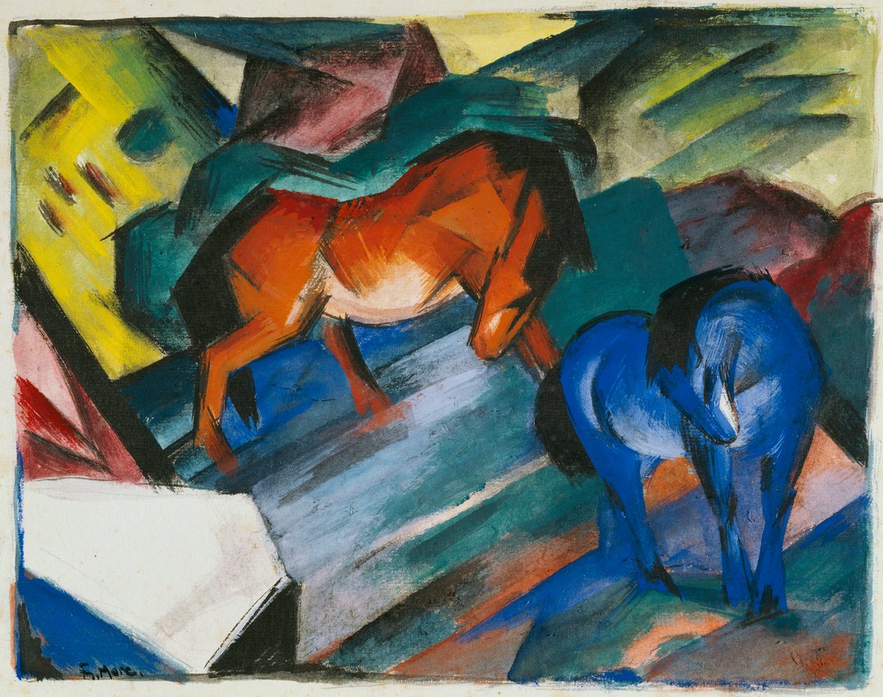 红蓝马 作者 弗朗兹·马克（Franz Marc）