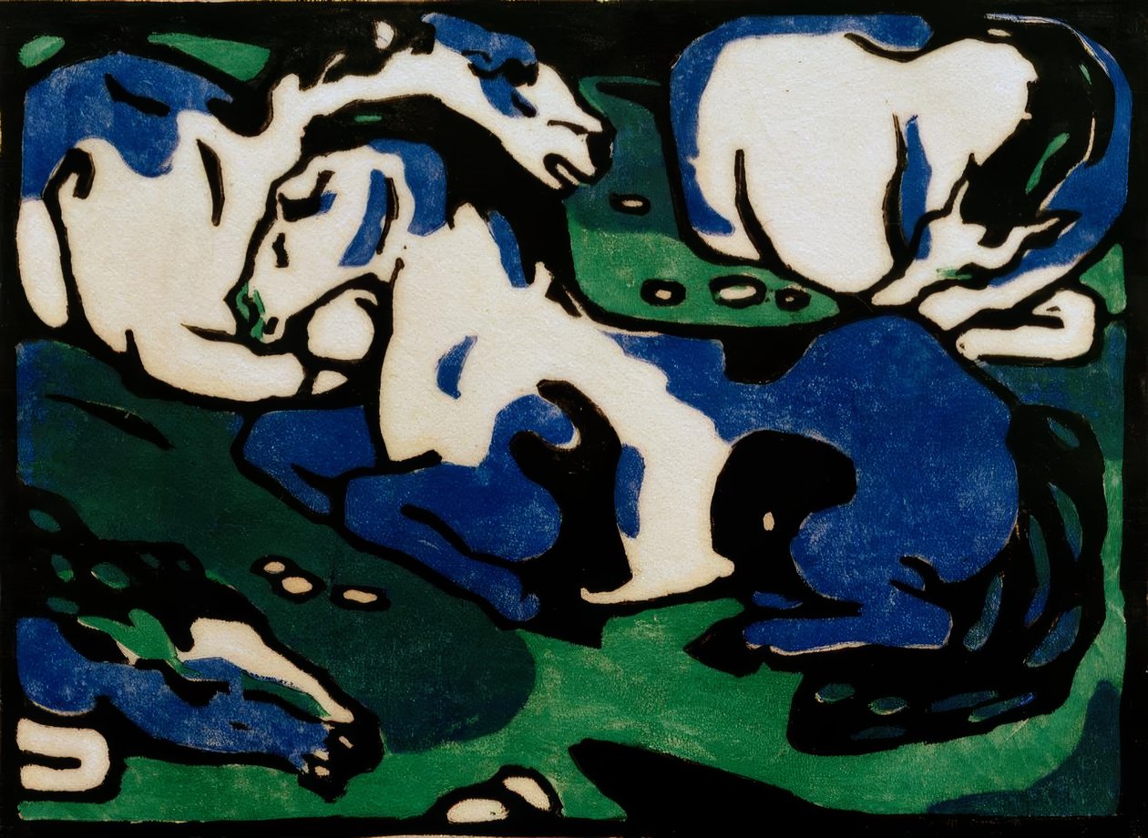 休息的马 作者 弗朗兹·马克（Franz Marc）