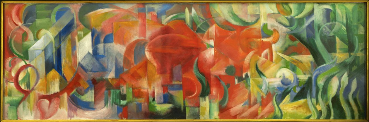 Spielende Formen（布面油画） 作者 弗朗兹·马克（Franz Marc）