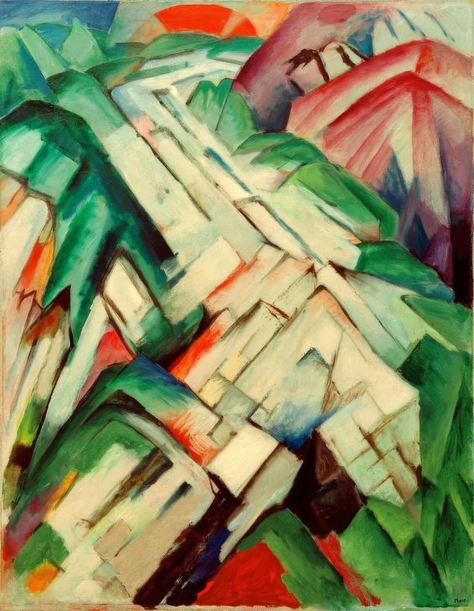 石质小径（山脉-风景） 作者 弗朗兹·马克（Franz Marc）