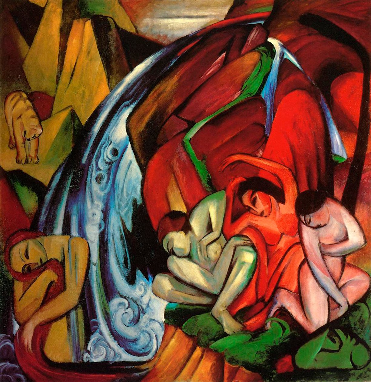 瀑布 作者 弗朗兹·马克（Franz Marc）
