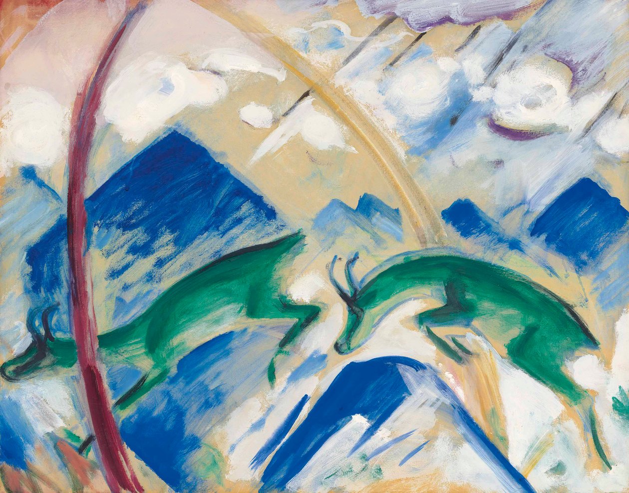 羚羊，1911年。 作者 弗朗兹·马克（Franz Marc）