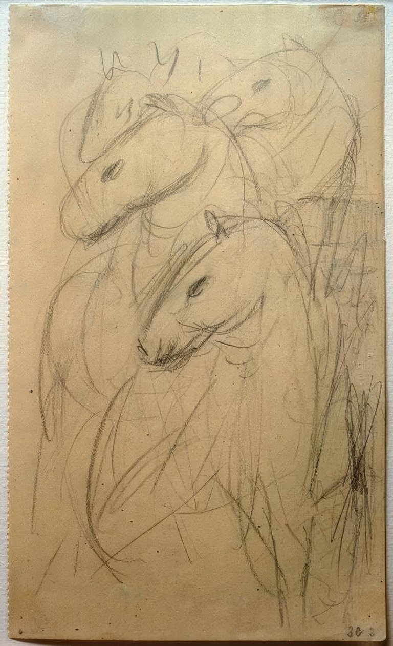 蓝马之塔 作者 弗朗兹·马克（Franz Marc）