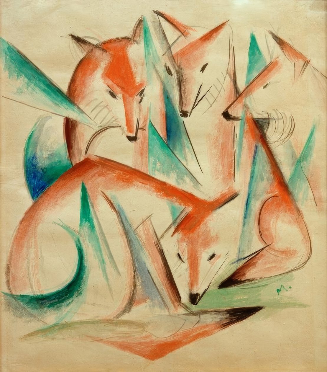 四只狐狸 作者 弗朗兹·马克（Franz Marc）