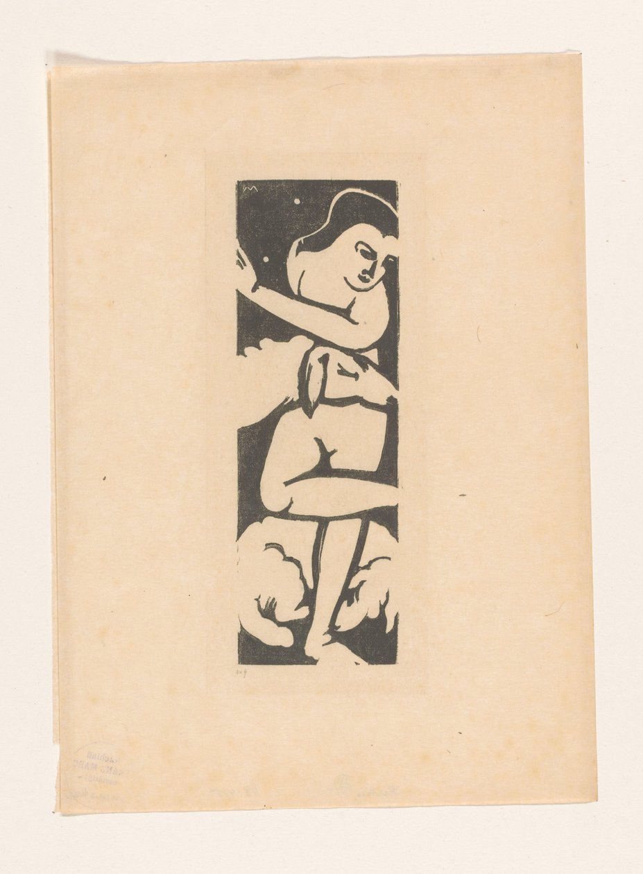 妇女与两只羊 作者 弗朗兹·马克（Franz Marc）