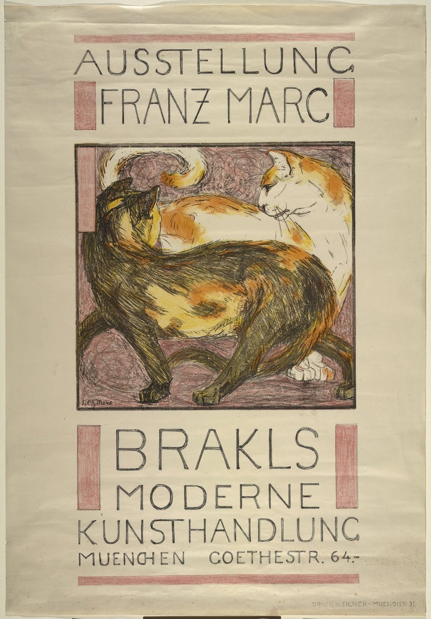 两只猫 作者 弗朗兹·马克（Franz Marc）