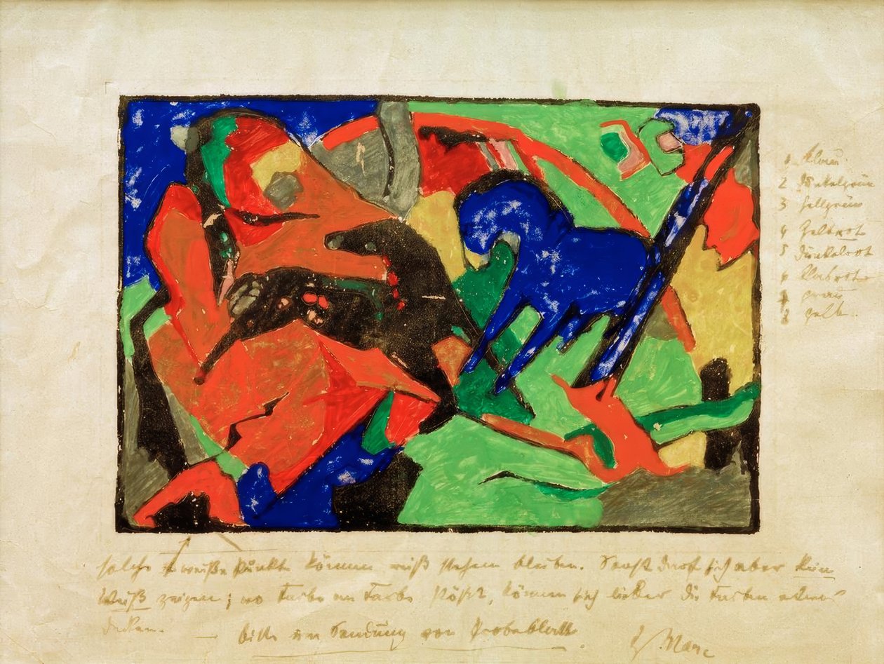 两匹马 作者 弗朗兹·马克（Franz Marc）