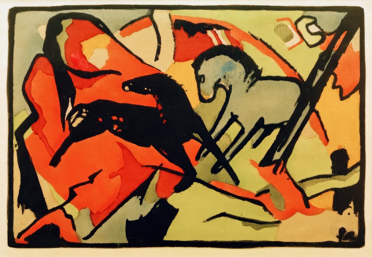两匹马 作者 弗朗兹·马克（Franz Marc）