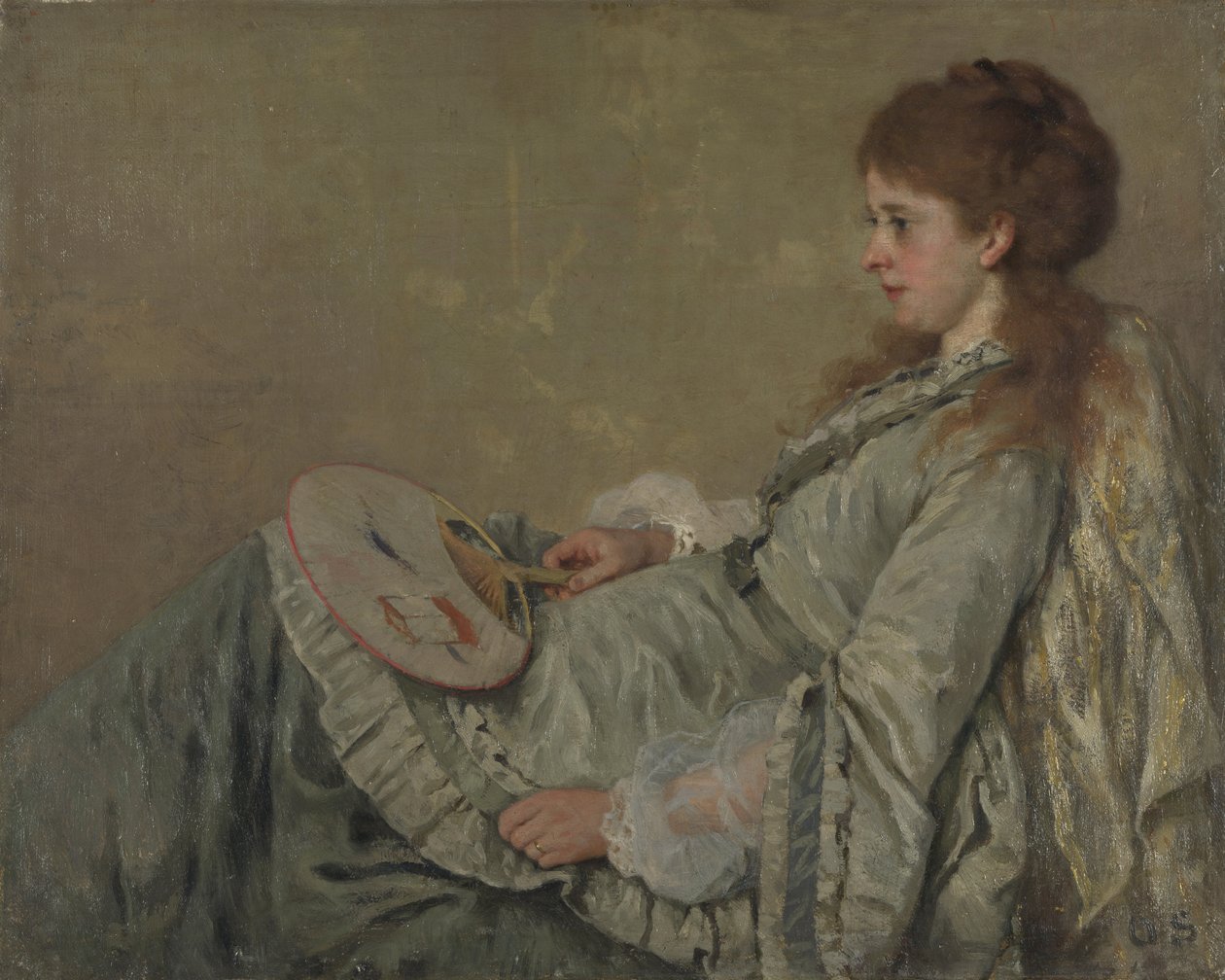 艺术家妻子的肖像，1872-1873年 作者 弗朗兹·奥托（Franz Otto）Scholderer