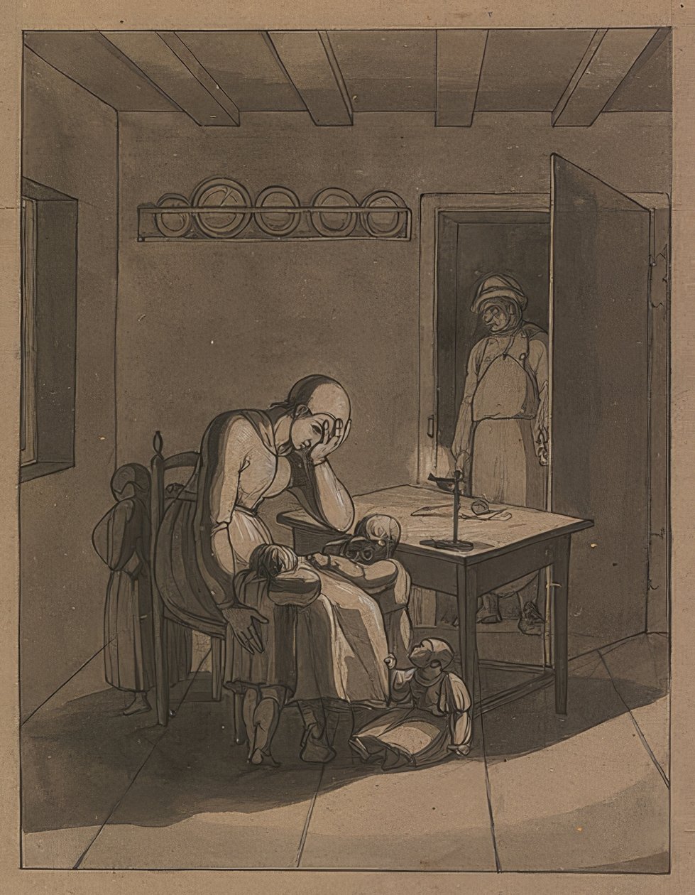 Lienhard和Gertrud。约于1808年 作者 弗朗兹·普福尔