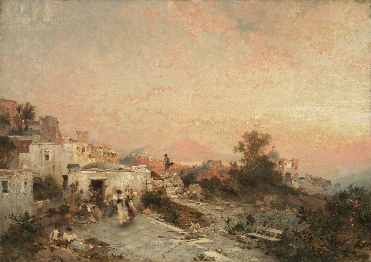La Tarantella，Posilipo，那不勒斯，约1895年 作者 弗朗茨·理查德·安特伯格