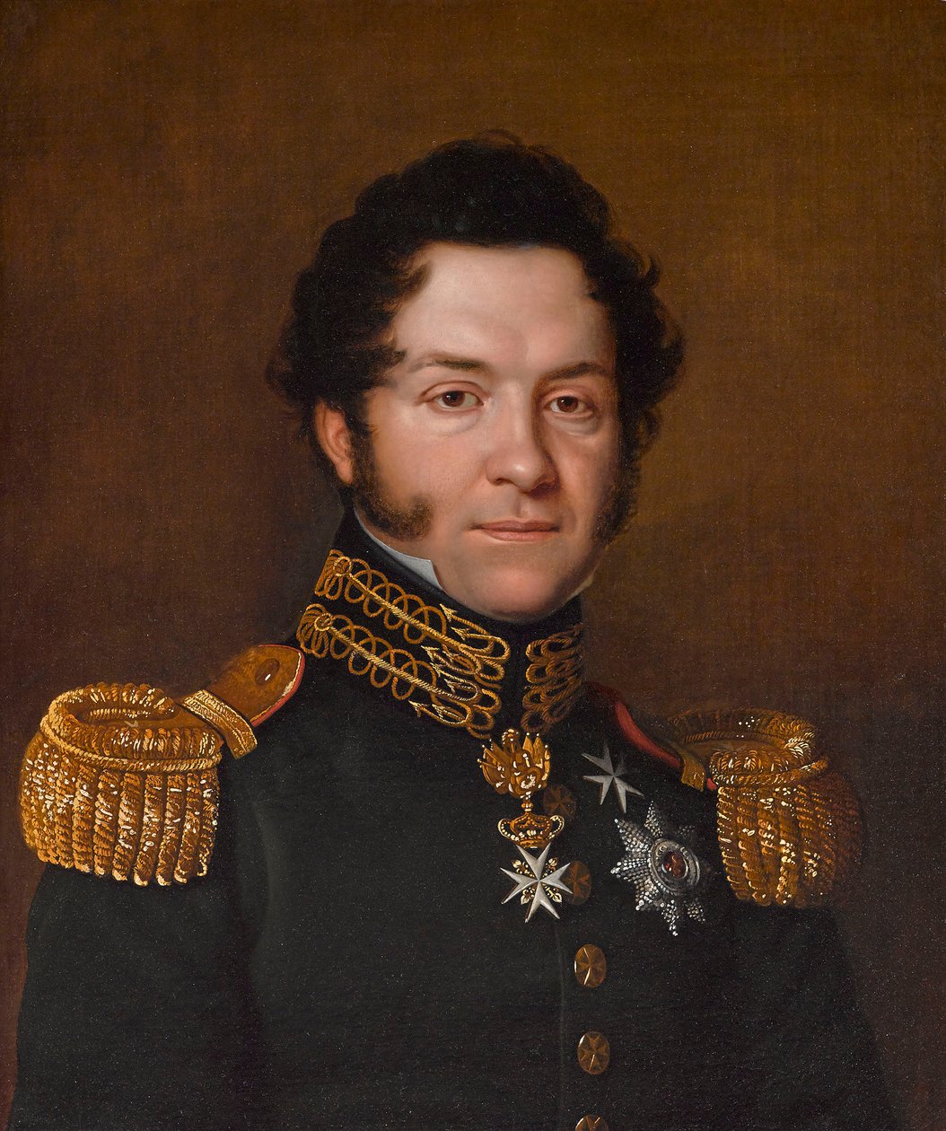 Jean-Noé-Godefroy de Polier-Vernand 1782-1833的肖像，1823年。 作者 弗朗茨·塞拉夫（Franz Seraph）头痛