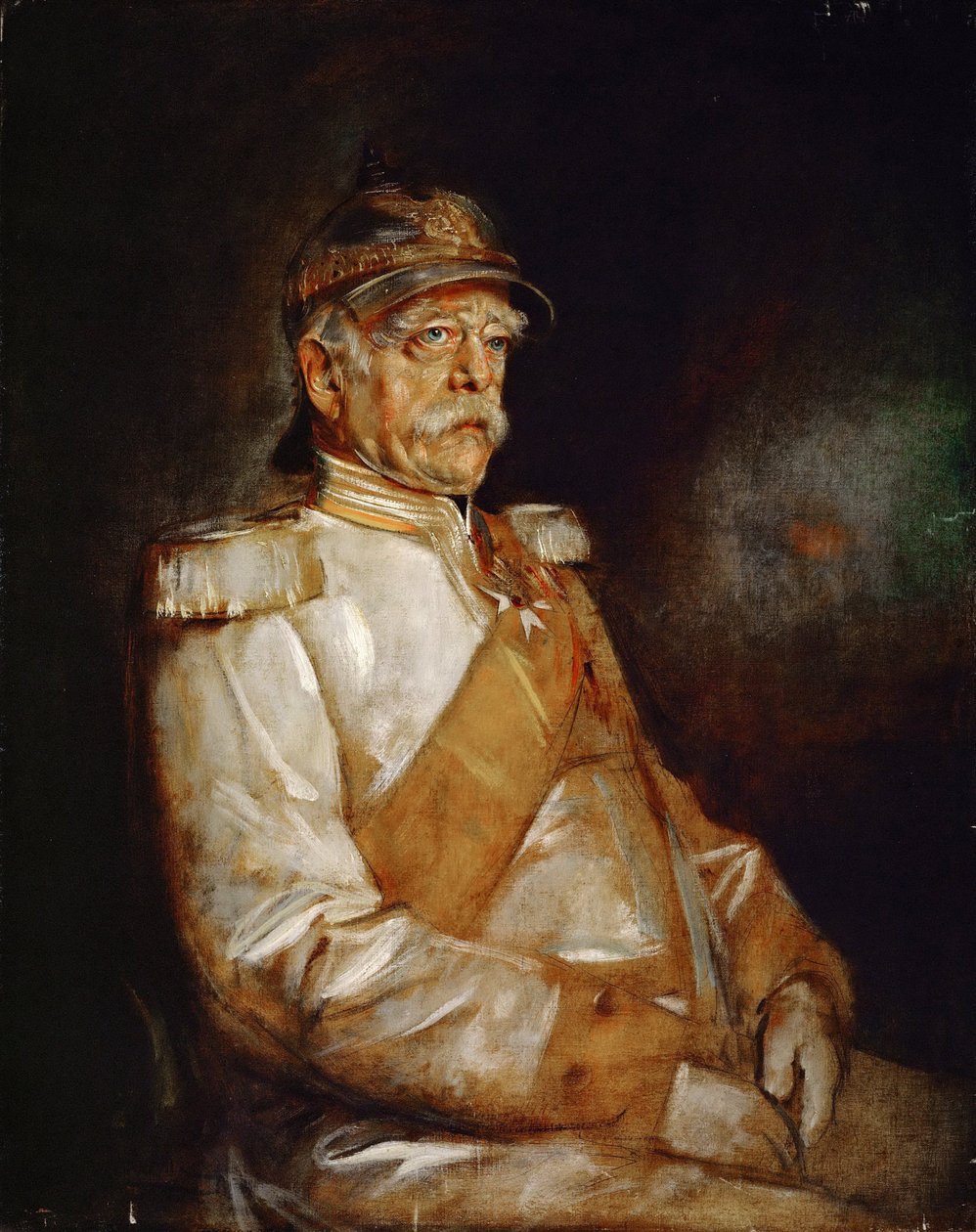 奥托·冯·俾斯麦 (1815-1898) 的肖像，由 Lenbach, Franz, von (1836-1904) 创作。 布面油画 作者 弗朗兹·塞拉夫·冯·伦巴赫