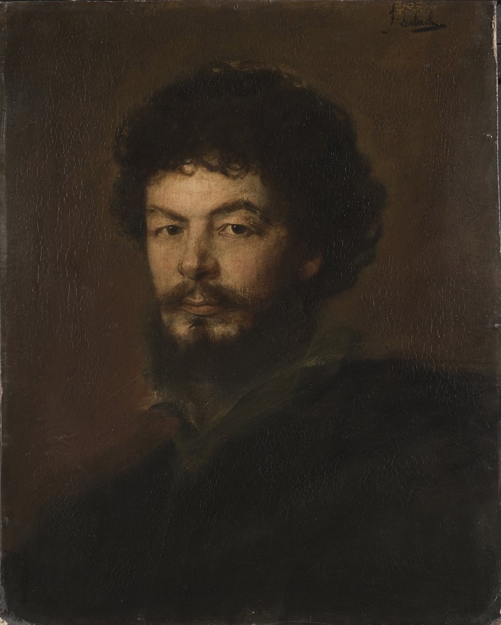 建筑师和雕塑家Lorenz Gedon（1844-1883）的肖像，由Lenbach, Franz, von（1836-1904）创作。纸板上的油画。尺寸：59x47厘米。斯德哥尔摩国家博物馆 作者 弗朗兹·塞拉夫·冯·伦巴赫
