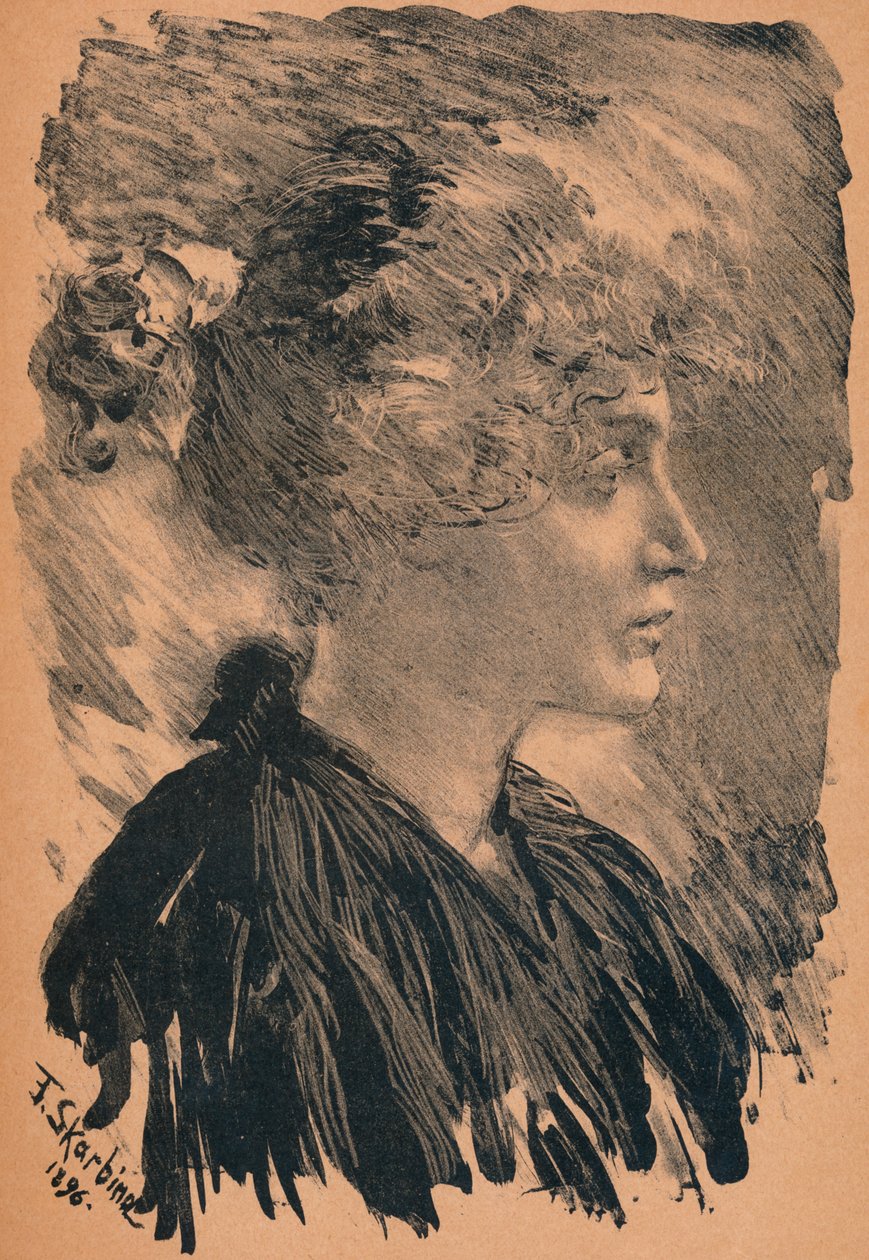 素描（F.Skarbina），1896年，1898年 作者 弗朗兹·斯卡比娜（Franz Skarbina）