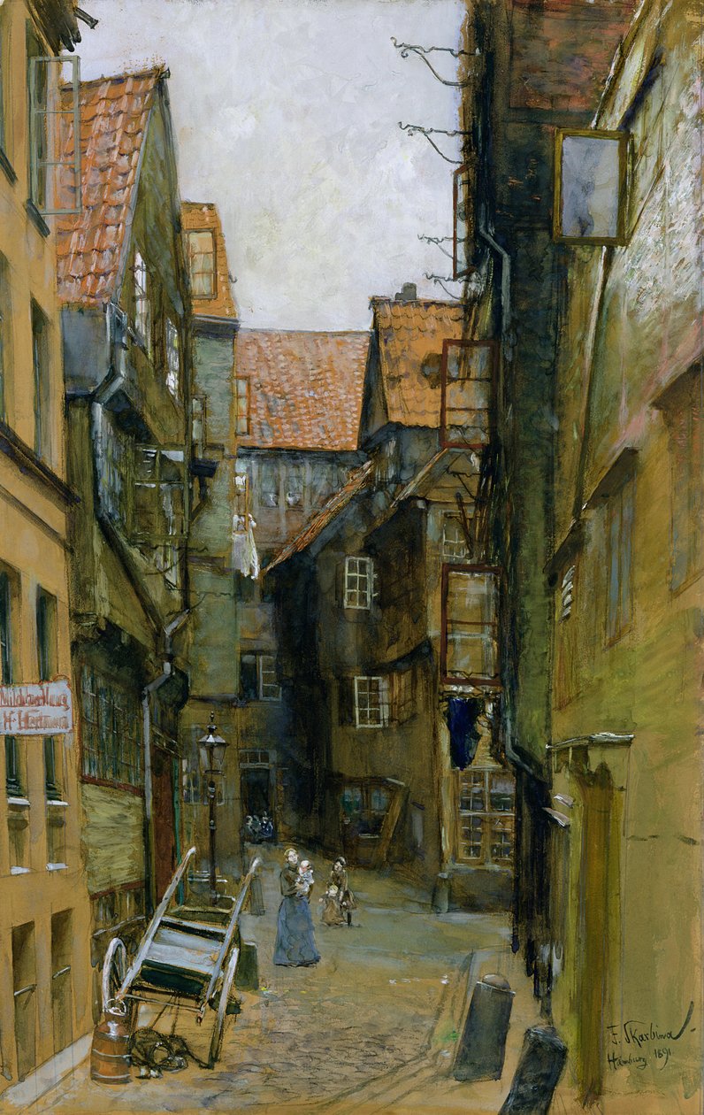 1891年在汉堡的Matthiasstrasse 作者 弗朗兹·斯卡比娜（Franz Skarbina）