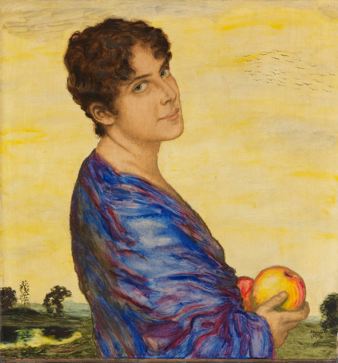 艺术家妻子的画像，约1914年。 作者 弗朗茨·斯塔克·里特·冯