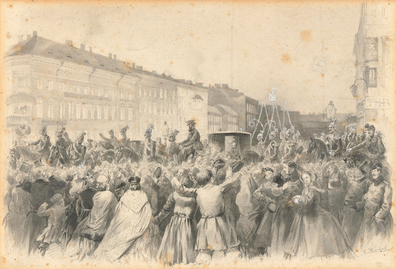 亚历山大二世的游行，1862年。 作者 弗朗兹·泰切尔（Franz Teichel）