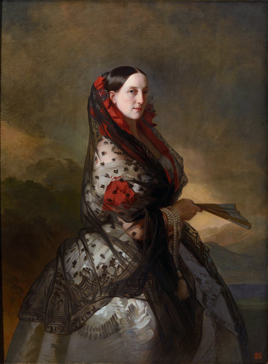 Marie Nikolaievna de Russie (1819-1876) - 俄罗斯大公夫人玛丽亚·尼古拉耶夫娜 (1819-1876)，弗朗茨·泽维尔 (1805-1873)，洛伊希滕贝格公爵夫人温特哈尔特。 布面油画，约 1856-1857 年，A. Radishchev 艺术博物馆，萨拉托夫 作者 弗朗茨泽维尔温特哈尔特
