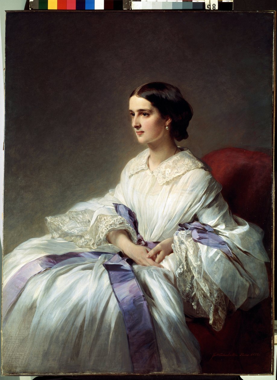 奥尔加-舒瓦洛娃伯爵夫人肖像。Franz Xavier Winterhalter（1805-1873 年）的作品。布面油画 作者 弗朗茨泽维尔温特哈尔特