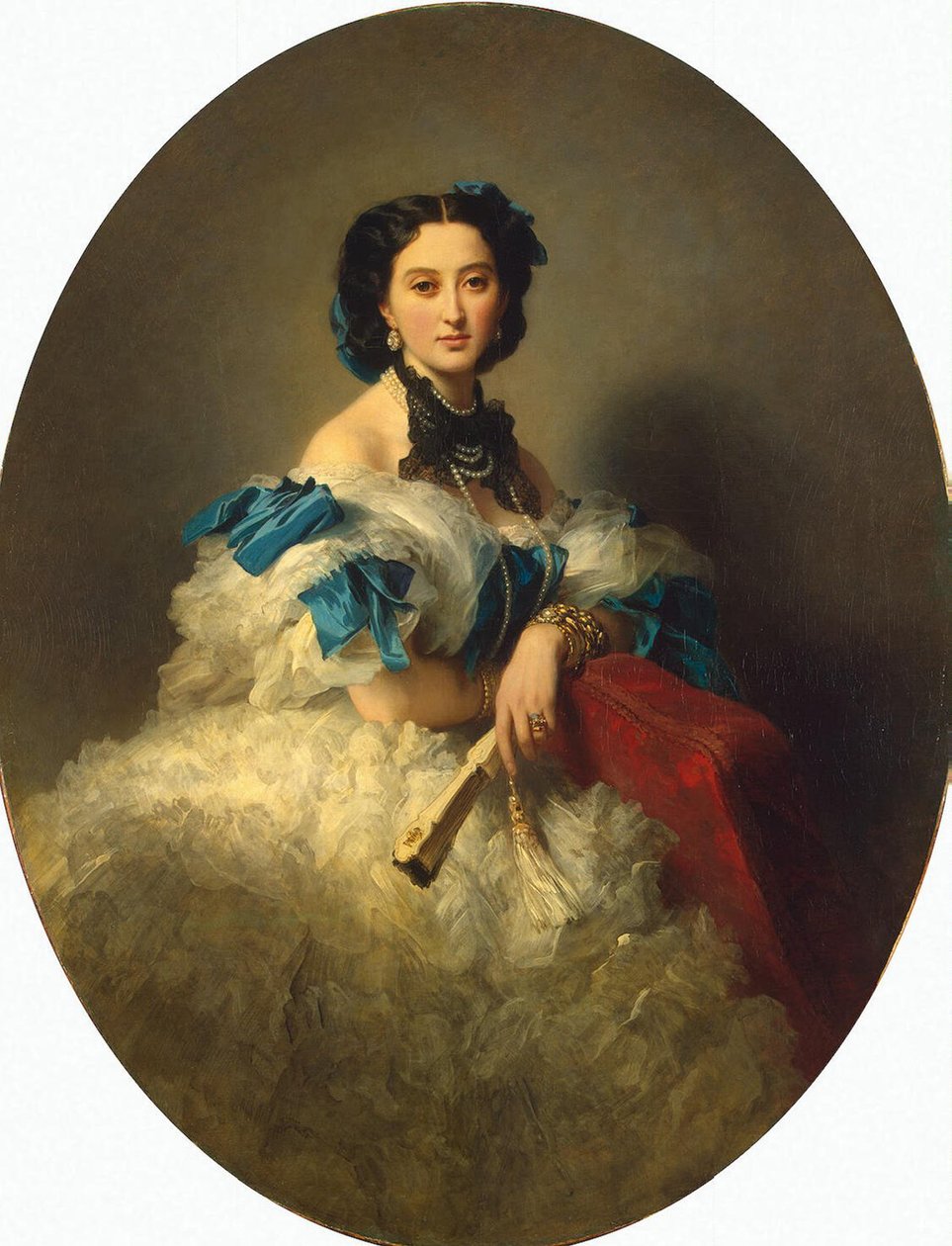 1857年后伯爵夫人瓦瓦拉·穆西纳·普希金纳的肖像 作者 弗朗茨泽维尔温特哈尔特