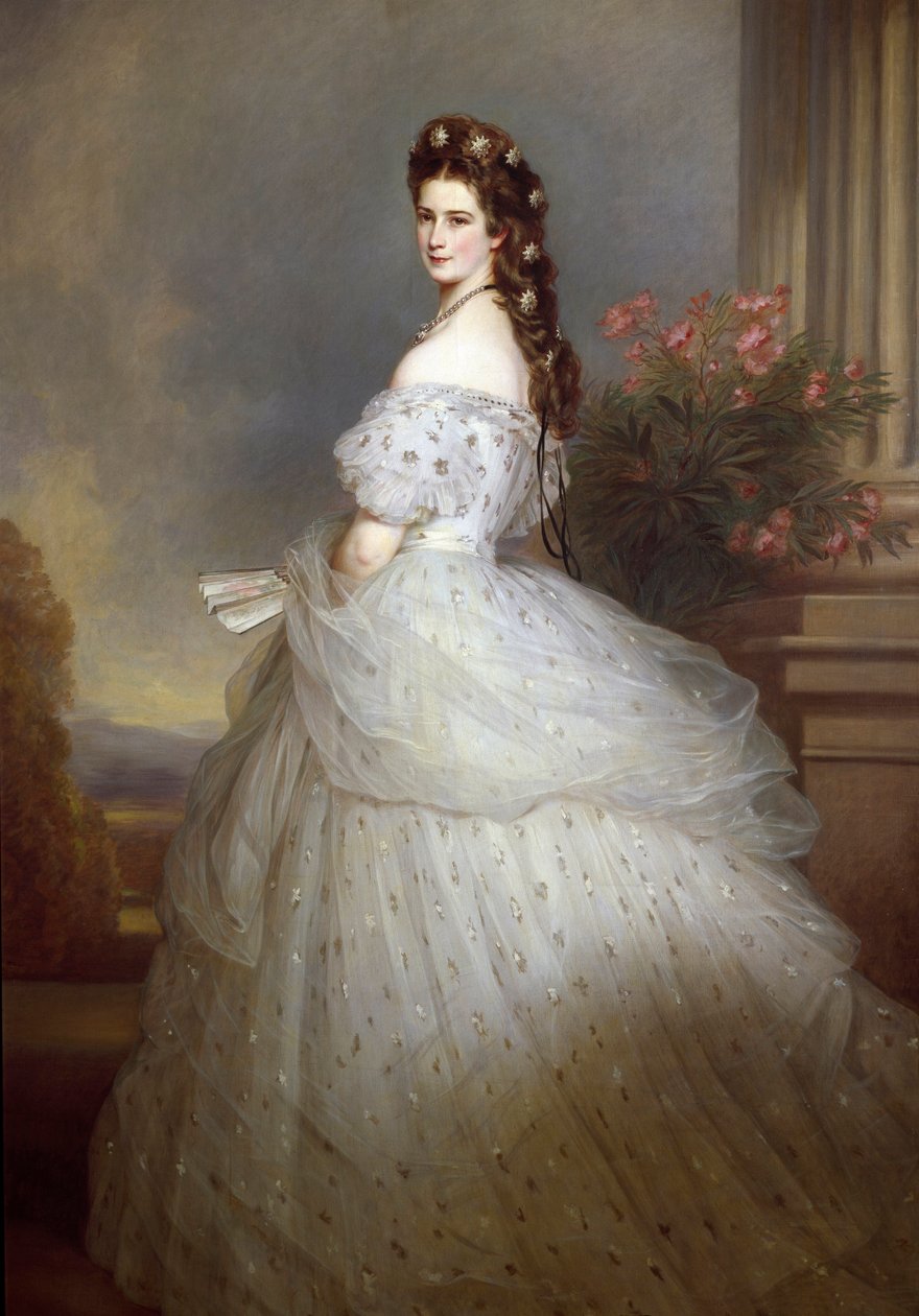 Elisabeth de Wittelsbach (1837-1898)（茜茜）的肖像，奥地利皇帝（1854-1898）和匈牙利女王（1867-1898）的画作，Franz Xaver Winterhalter（1806-1873）。 作者 弗朗茨泽维尔温特哈尔特